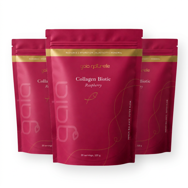 3 Packungen Gaia Naturelle Kollagen Biotic Himbeere